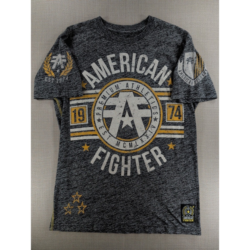 American Fighter Affliction T Shirt Mens M‎ Gray Graphic Eagle MMA Biker Tee